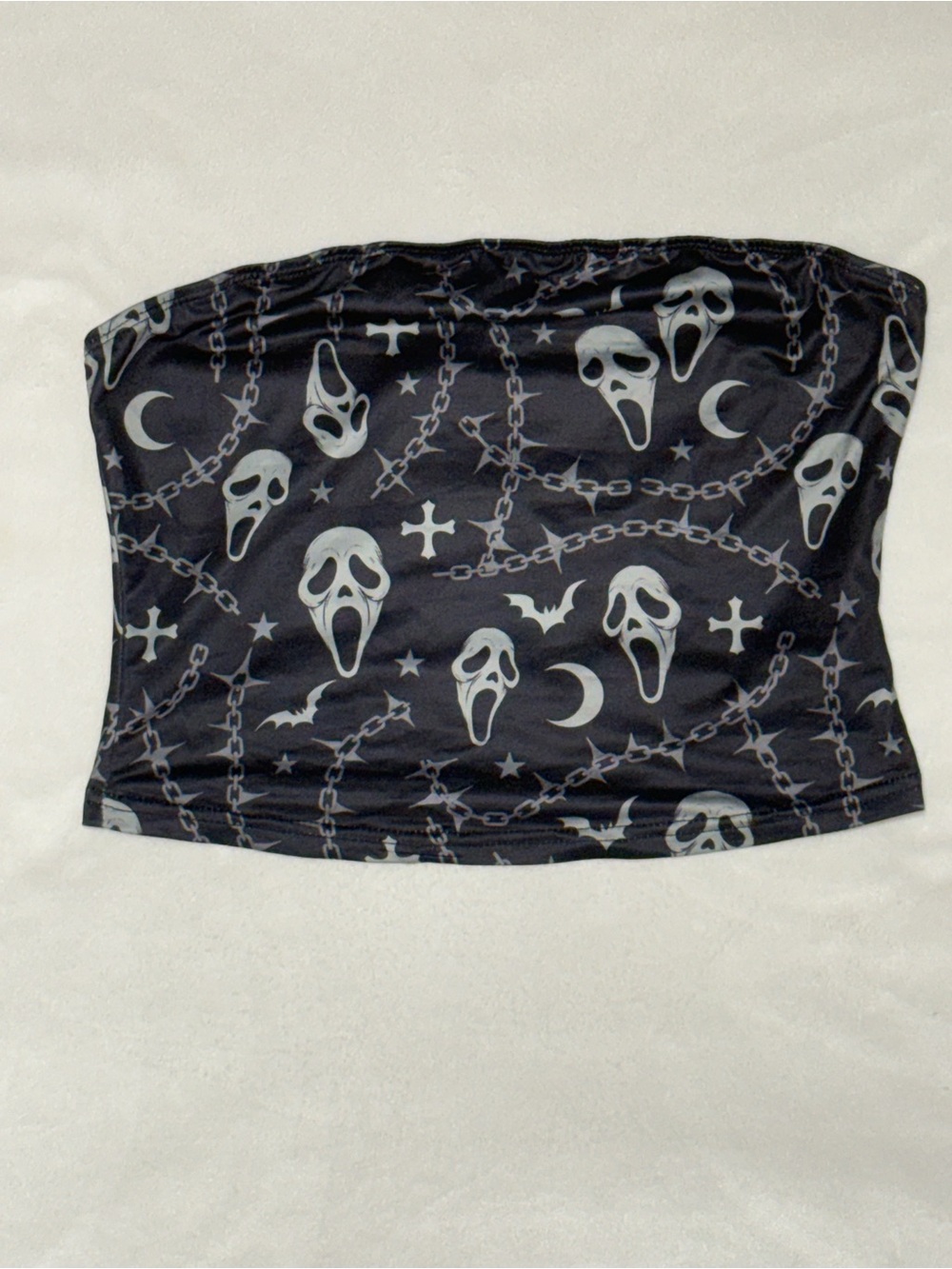 MWE Ghostface Print Strapless Tube Top | NWT | Size Small | Goth Y2K